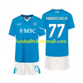 Fußballtrikots Napoli Khvicha Kvaratskhelia 77 Kinder 2024-2025 Kurzarm Heimtrikotsatz kaufen